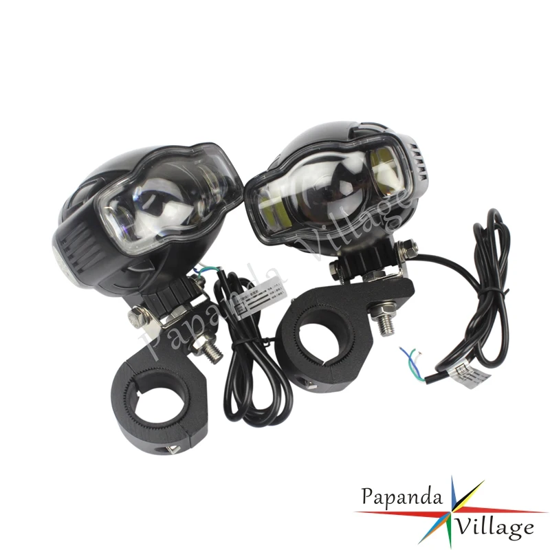 

Motorcycle 20W LED Headlight Spotlight USB Charge Fog Lamp Projector W/ 28mm Bracket For Hailey Cafe Racer BMW R1200GS