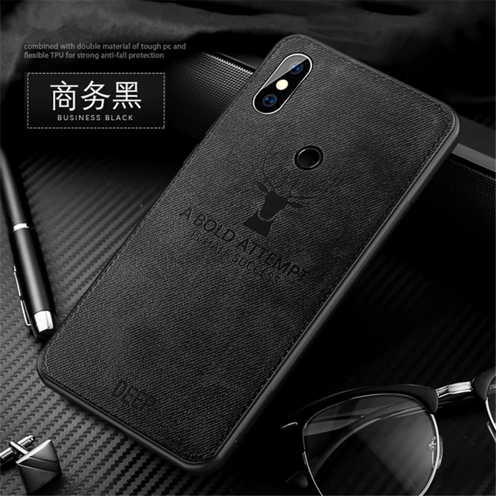 PDGB Прочный чехол для Xiaomi mi 9 6 8 Play A1 A2 Lite mi x 2 2s 3 Max Red mi Note 6 Pro 7 Global Cloth с рисунком оленя - Цвет: black
