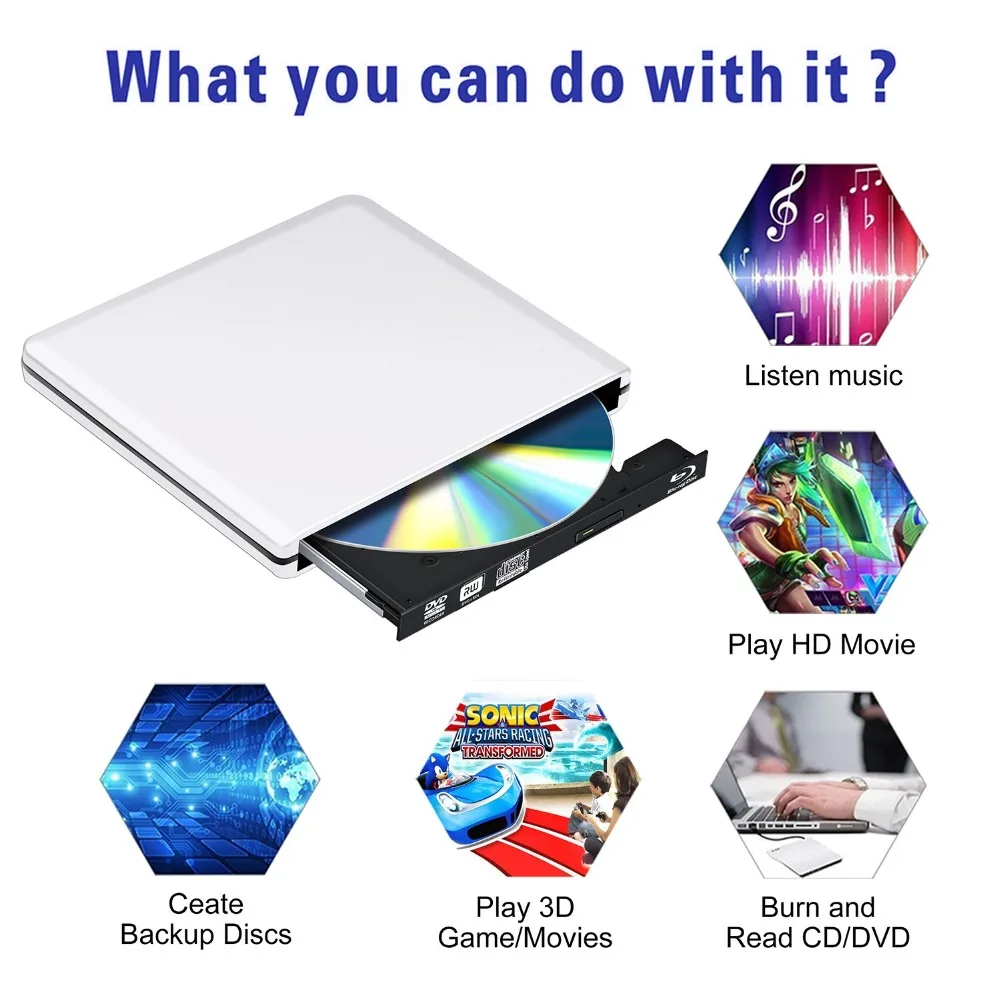 USB накопитель Bluray 3 0 оптический устройство записи портативный Внешний Blu ray