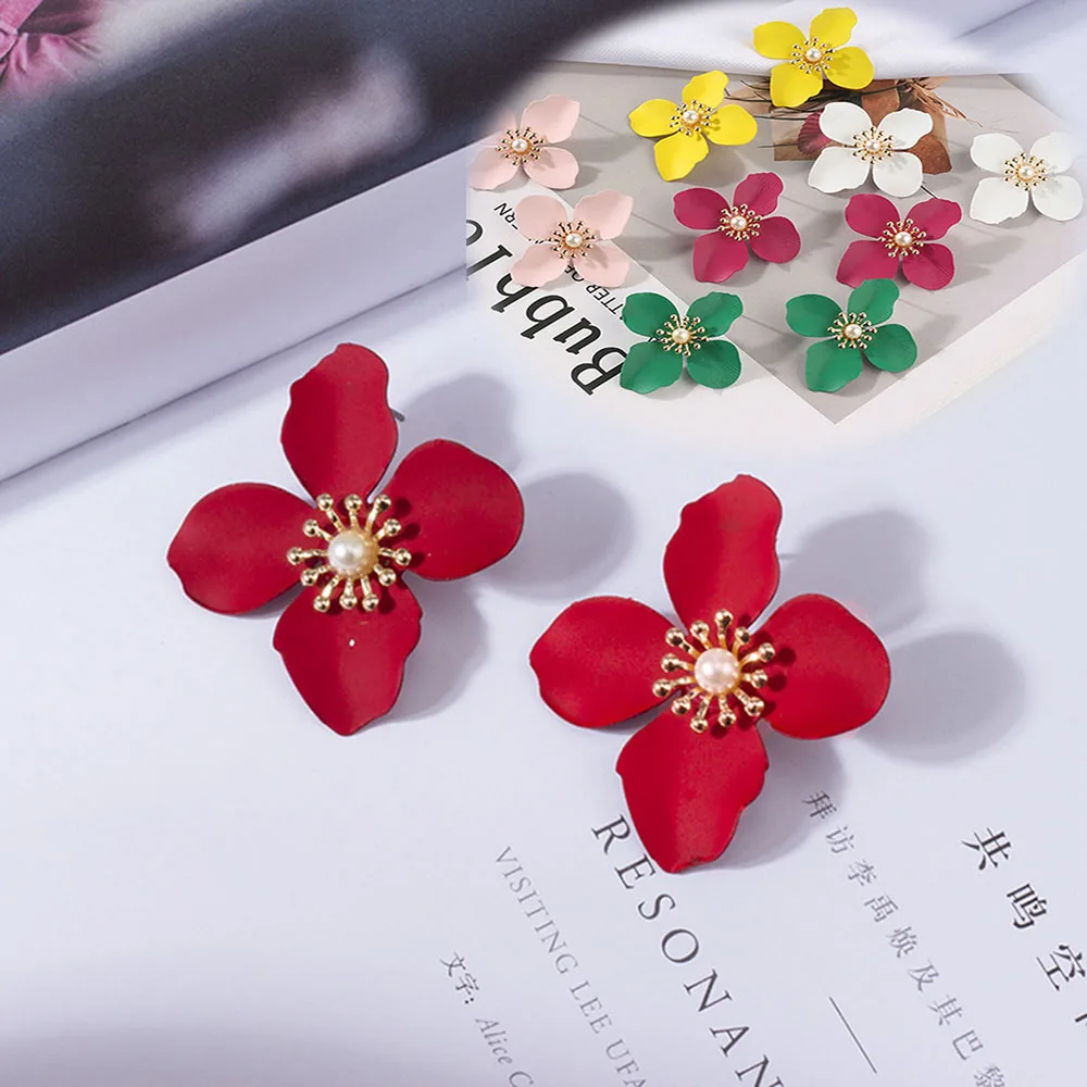 Женские серьги в виде цветка милые серьги-гвоздики Корейском стиле ювелирные