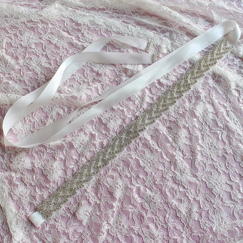 Women's Bridal Dress Belt New Luxurious Handmade Rhinestone Ribbon Wedding Party Sash Cummerbunds for Bride Bridesmaid | Аксессуары