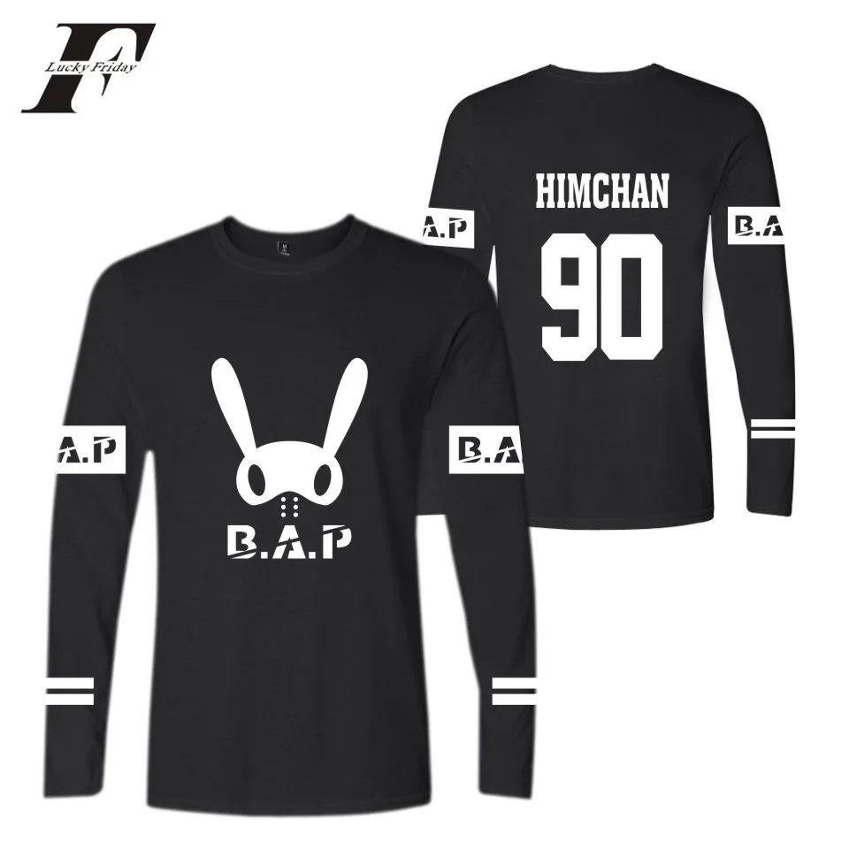 B.A.P популярные группы Kpop подходящие женские/мужские летние футболки с длинным