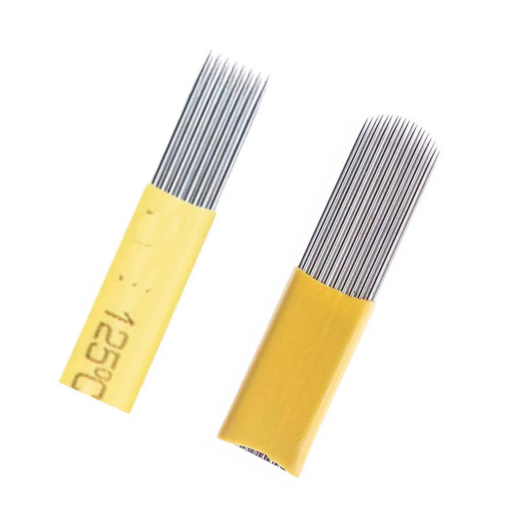 100 шт. постоянный Макияж брови татуировки microblading 15/17 контакты туман двухрядные