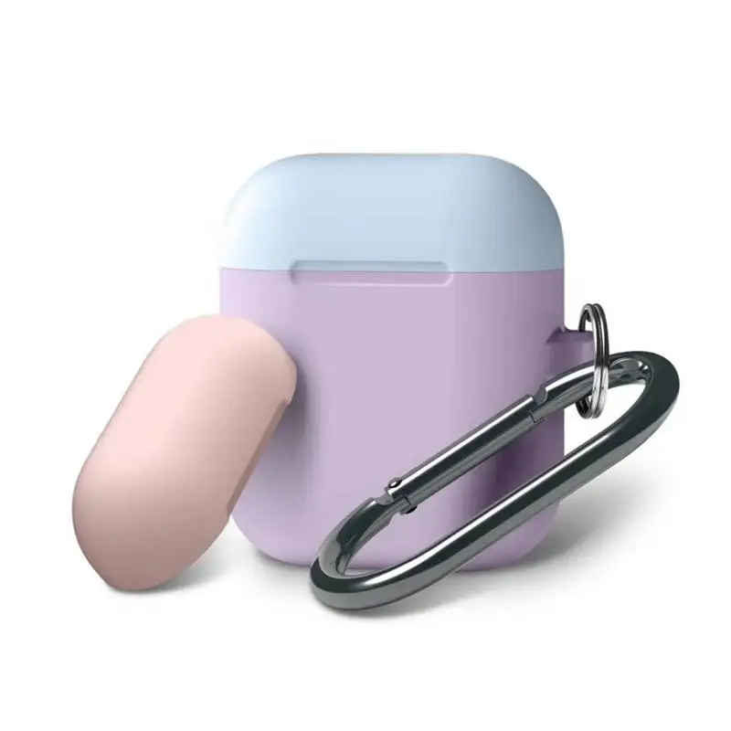 H Двойной колпачок силиконовый чехол для Airpods наушники беспроводные Bluetooth наушники пылезащитный мягкий корпус для Airpods подарок - Цвет: H
