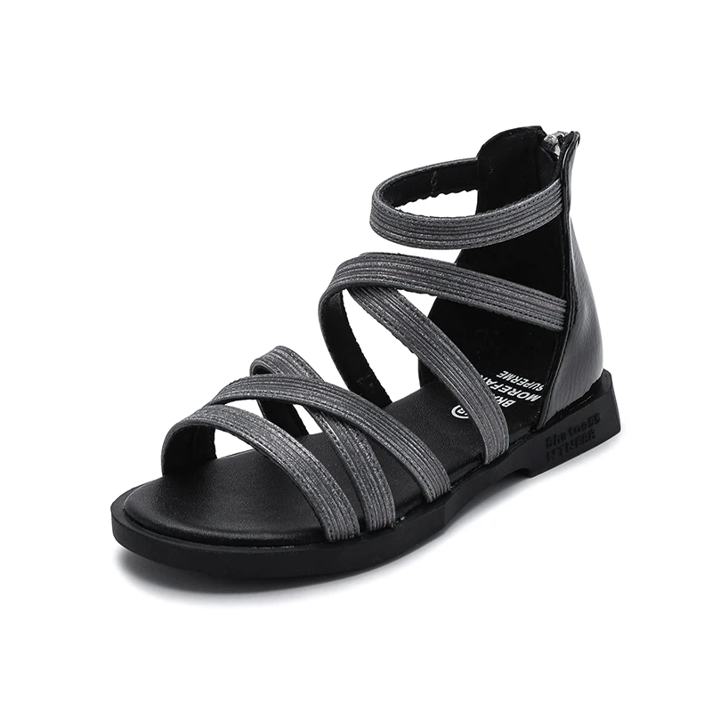 

2020 summer new children's sandals casual Rome girls shoes cross high-top princess shoes fashion student performance shoes