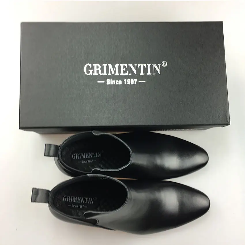 GRIMENTIN/модные мужские ботинки из натуральной кожи удобная мягкая Свадебная