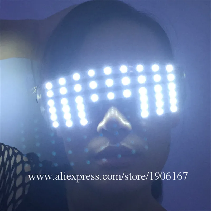 Hot Sale Led White Color Luminous Flashing Halloween Glasses Event & Party Supplies For DJ Club Party Free Shipping