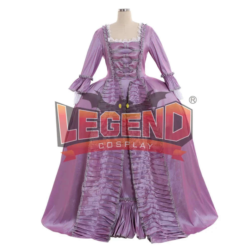Платье Marie Antoinette Rococo 18 го века фиолетовое платье с рюшами на спине robe a la