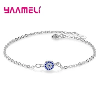 fashion simple style women bangles for lady 925 sterling silver jewelry fine charm blue bracelet weddingparty circlet
