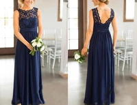 bridesmaid dresses 2019 for weddings navy blue lace appliques floor length plus size formal maid of honor back less party gown