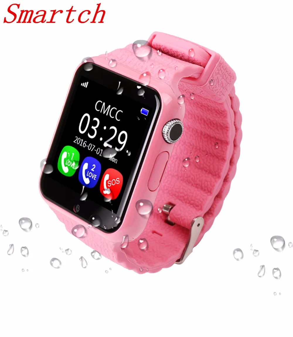 Умные часы Smartch для детей GPS V7K 1 54 '' экран с камерой facebook SOS определение