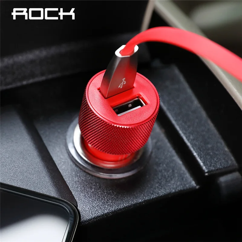 ROCK автомобильное зарядное устройство для телефона с двумя выходами USB 5V2.4A