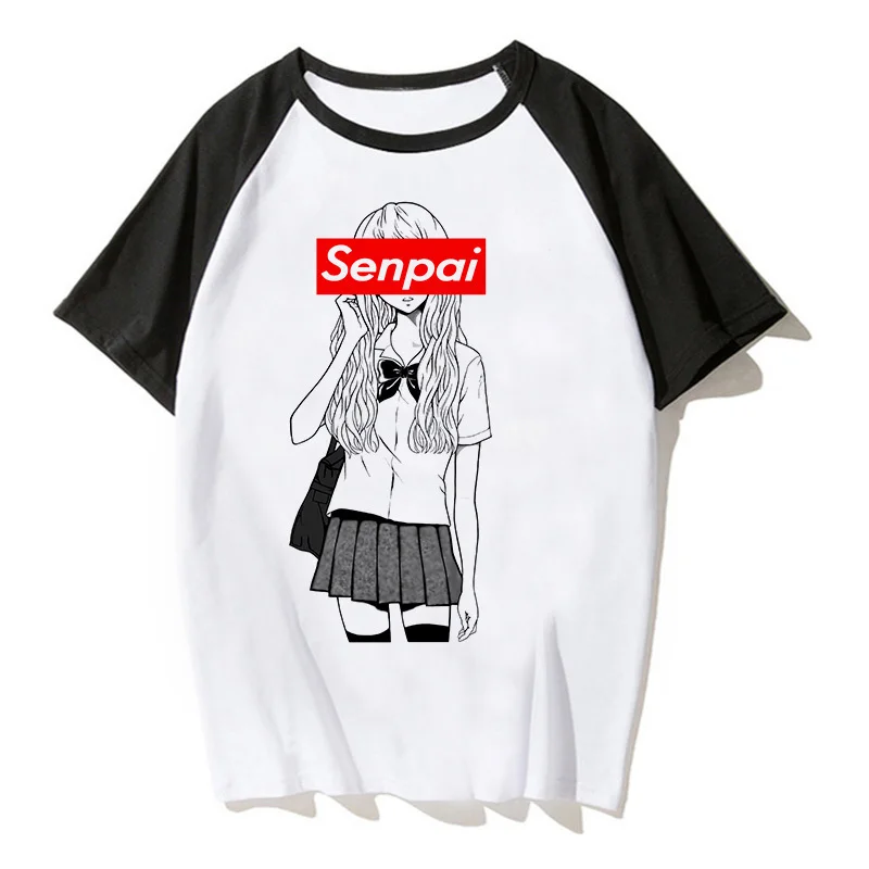 Футболка с японским аниме, Senpai, мужская, женская футболка, Boku No Hero Academy, футболка, Harajuku, мультяшная футболка Waifu