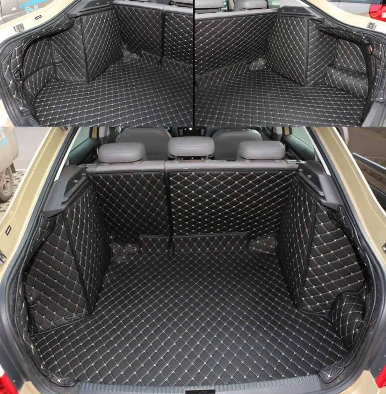 

fiber leather car trunk mat cargo mat for skoda octavia 2013 2014 2015 2016 2017 2018 2019 car accessories
