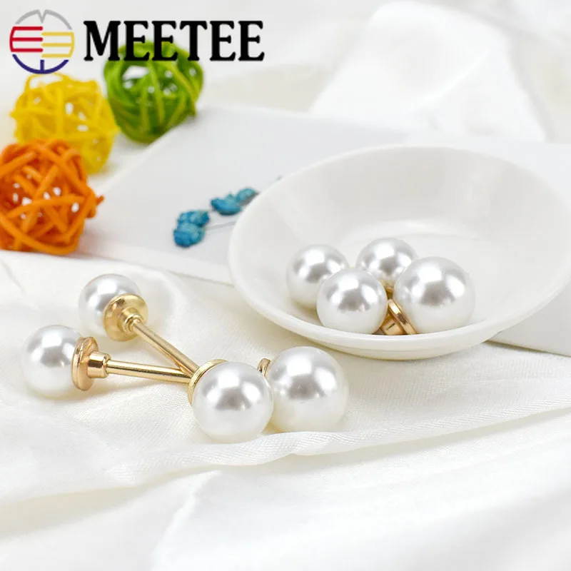 Meetee 5/10 шт. серьги с двумя жемчужинами свитер пуговицы кардиган украшения пряжки ювелирные изделия DIY пальто Pin КНОПКА аксессуары для шитья одежды AP2461