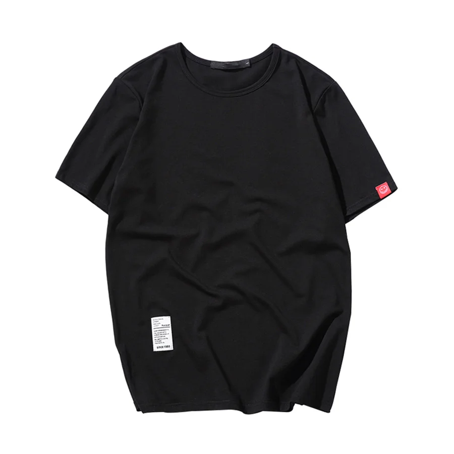 Свободная однотонная мужская футболка с коротким рукавом новая летняя