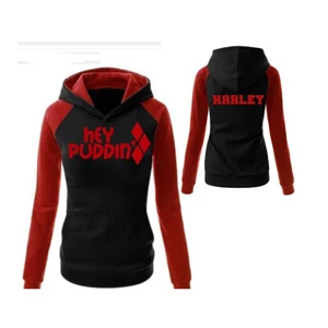 red Отряд Самоубийц Харли Квинн, женские костюмы для косплея, Толстовки, Толстовки, футболки, топы, бегуны, брюки, спортивные штаны, спортивный костюм - Цвет: red