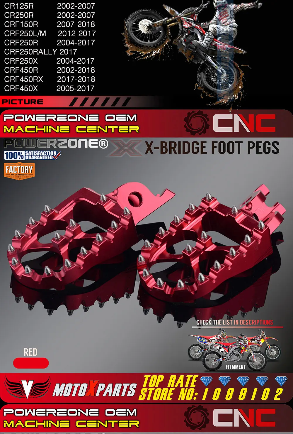 Заготовки MX широкие подножки подставки педали X Мост CR125/250 CRF450X CRF230F CRF250R L M CRF250X CRF450R Байк мотокросс эндуро