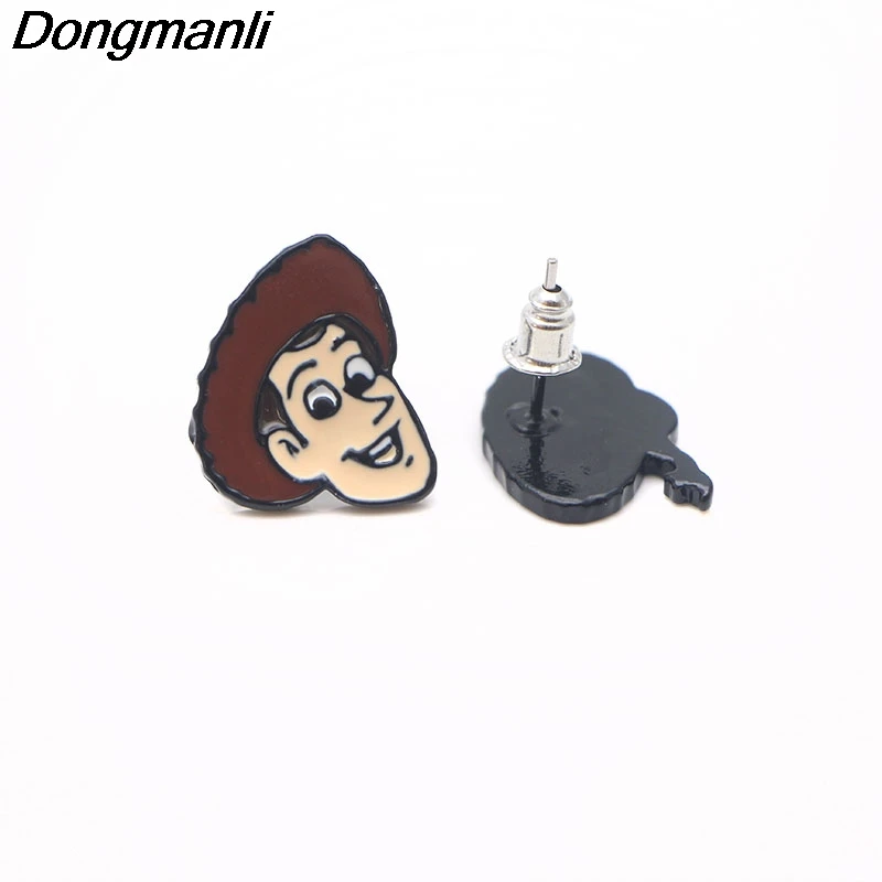P2730 Dongmanli милые древесные и Джесси из нержавеющей стали пирсинг для уха гвоздики детские серьги для женщин эмалированные серьги ювелирные изделия