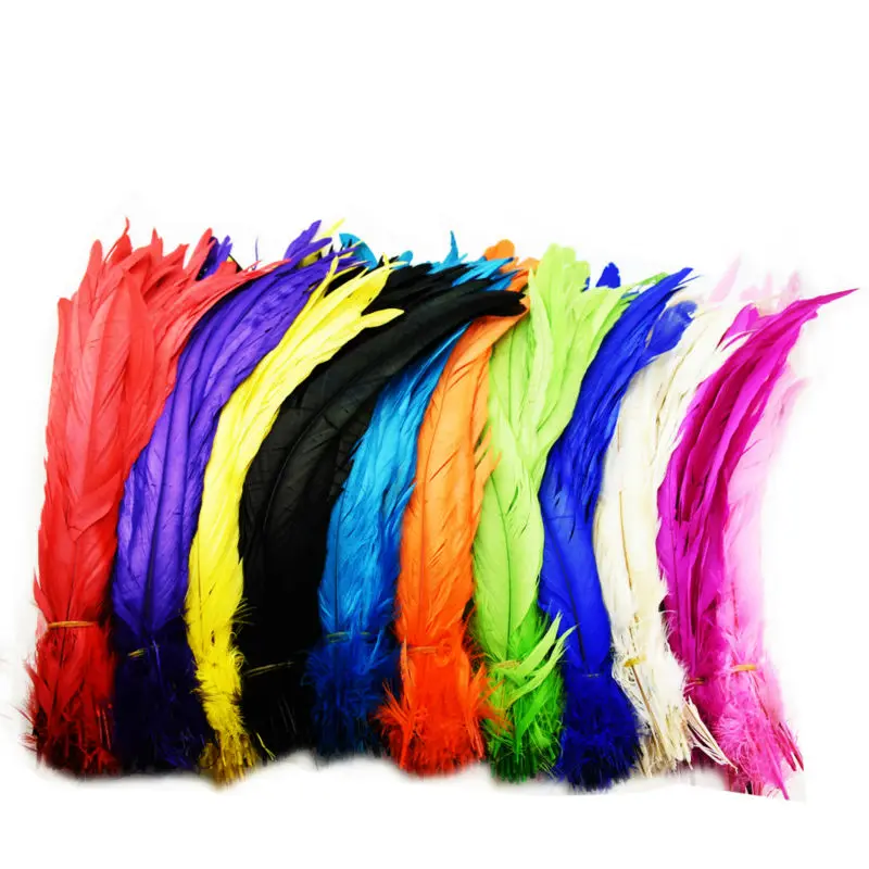 100 шт. длина 30-35 см красочные окрашенные куриные петушиные хвосты перья индийское