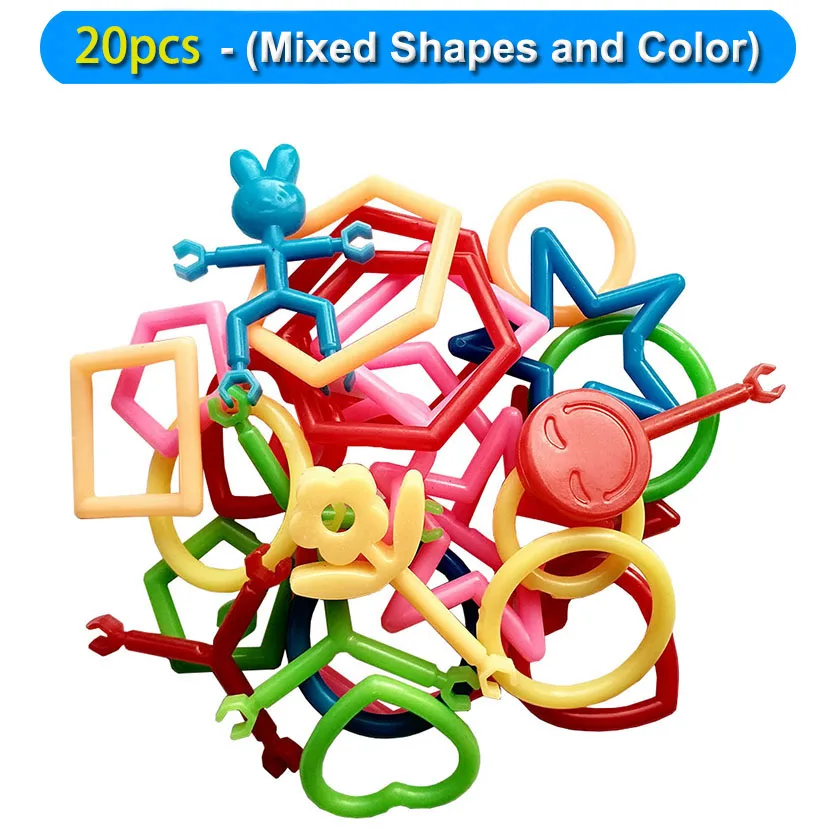 20pcs Shapes 100 шт./лот, строительные блоки Smart Stick, детские игрушки DIY, безопасные пластиковые сборные Развивающие игрушки для детей, подарок на день рождения, DK1-100 - Цвет: 20pcs Shapes