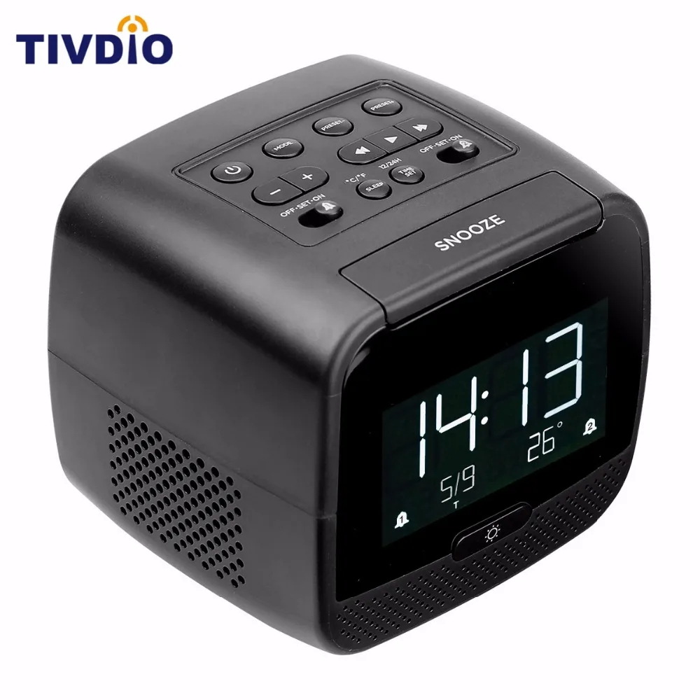 Цифровой динамик TIVDIO с Bluetooth двойной сигнализацией fm радио двумя usb зарядными