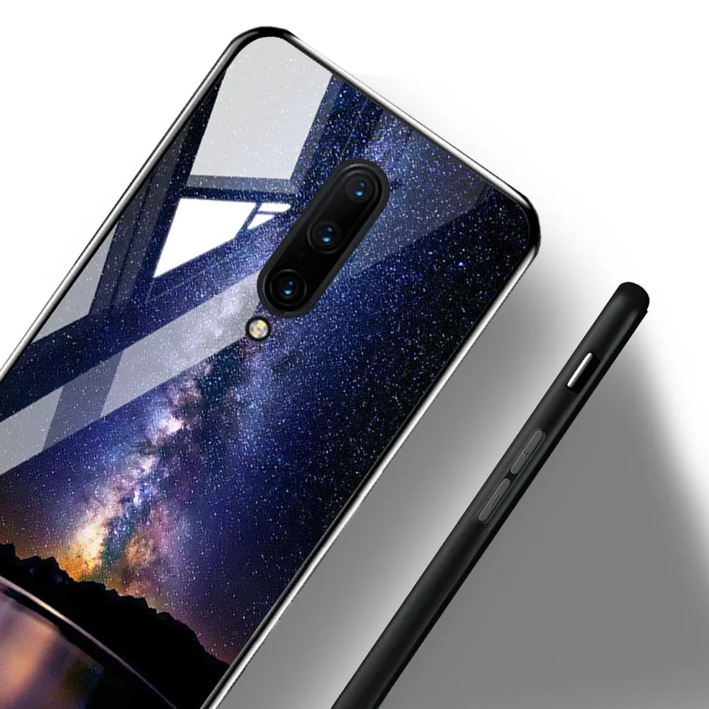 Чехол для Oneplus 7 7T Pro, Роскошный чехол из закаленного стекла, чехол для One plus 7 7T Pro, бампер, чехол