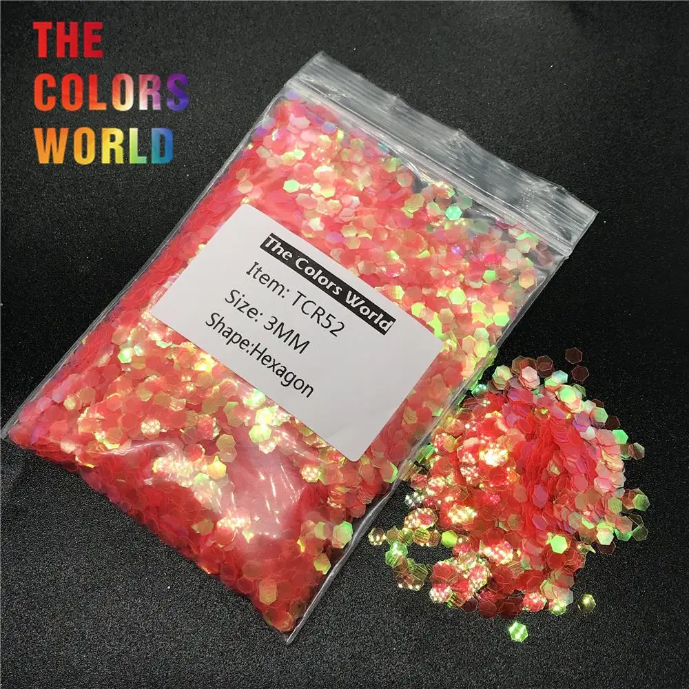 TCR52 переливчатая Радуга шестиугольная форма для дизайна ногтей украшения тела