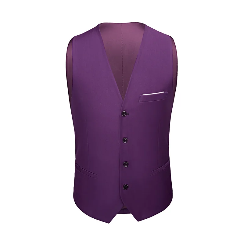 Shenrun Male Solid Color Vests Fashion Causal Business Slim Fit Work Waistcoat Office Formal Suit Vest For Young Classic Gilet
