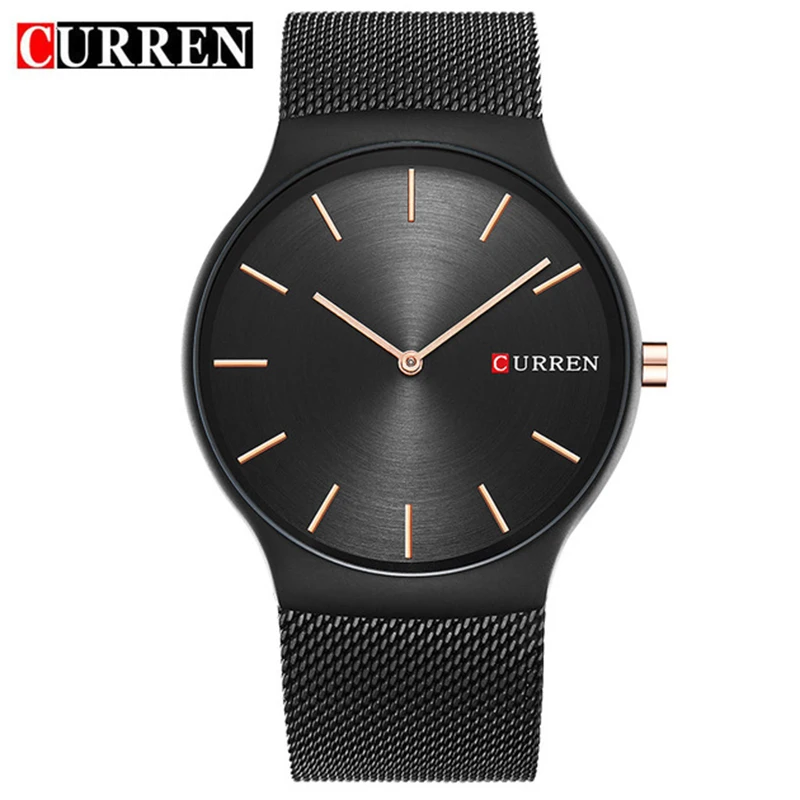 Часы CURREN Мужские модные кварцевые водонепроницаемые с сеткой 8256|homme fashion|homme