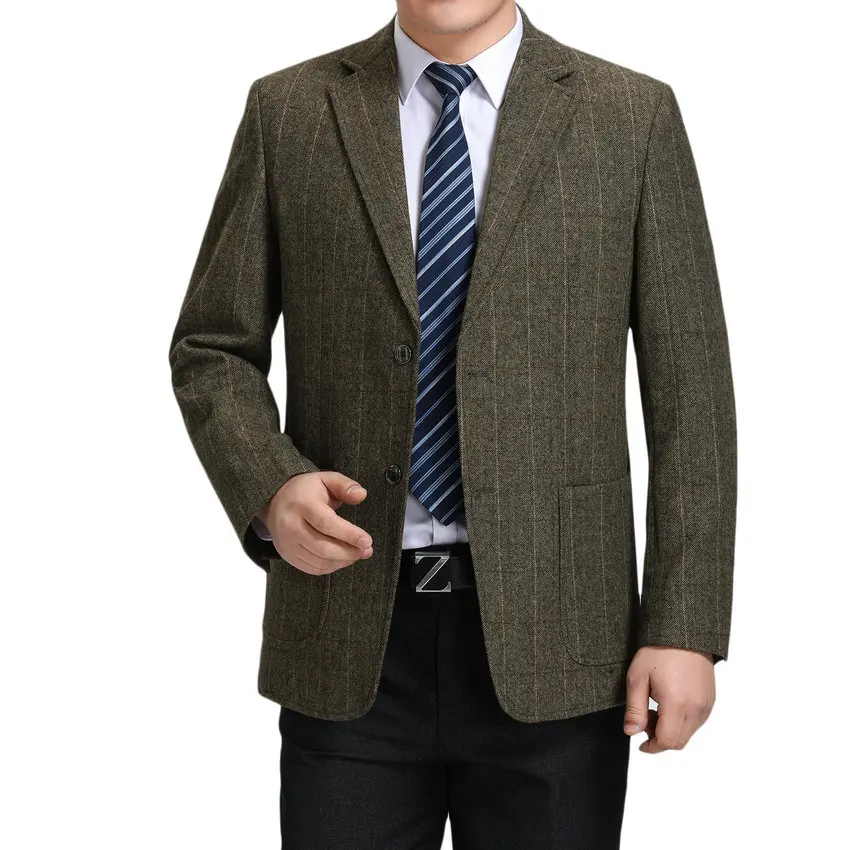 Китаец Повседневное Блейзер верблюд Темно-серый пиджак Для мужчин smart для отдыха