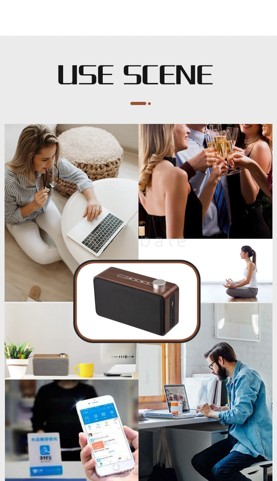 Сенсорные деревянные Bluetooth колонки Супер Низкие частоты, портативный сабвуфер Музыка беспроводные деревянные колонки FM радио микрофон Hands-Free