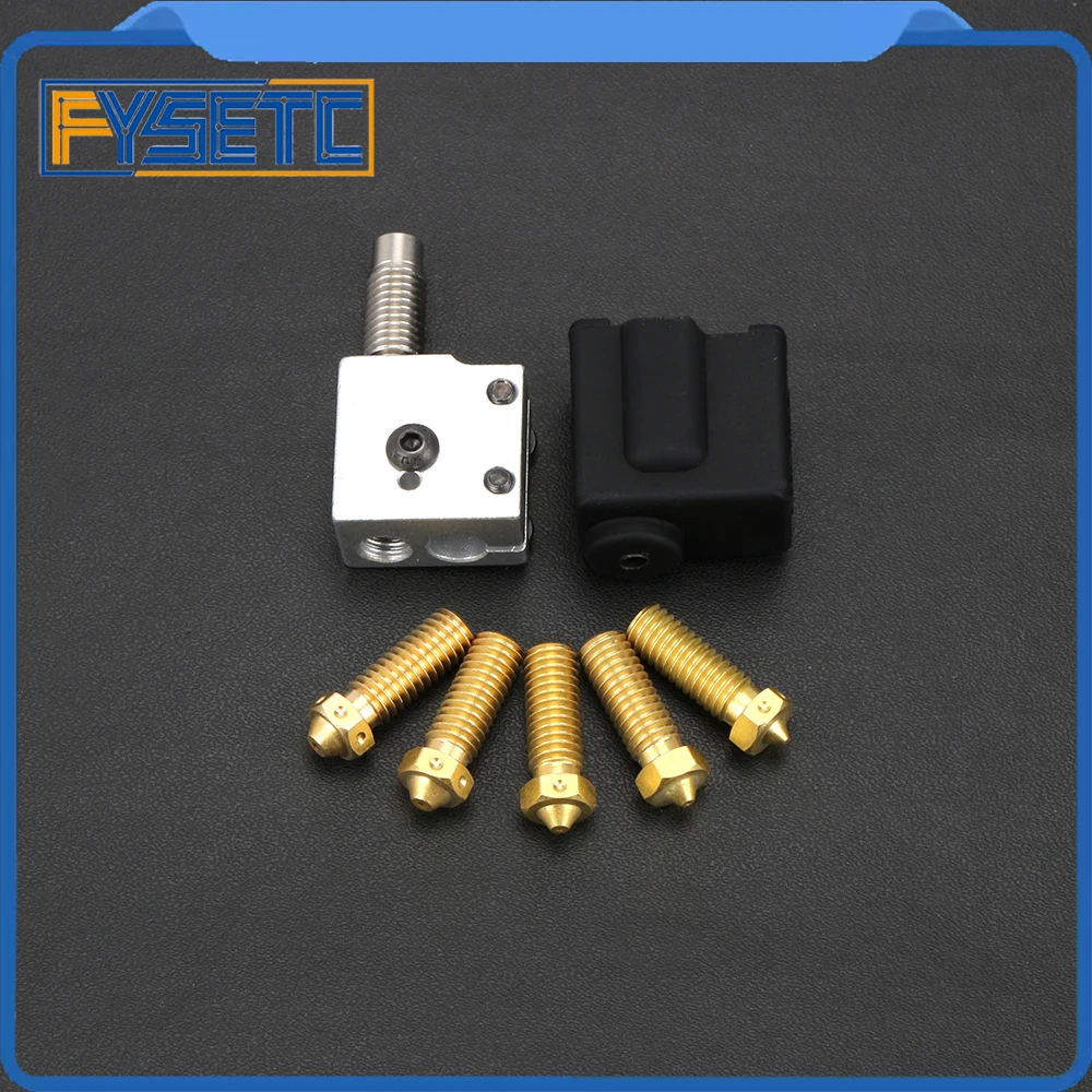 Volcano V1 V2 Silicone Black Socks + Volcano Aluminium Heater Block +5pcs Nozzle +1.75mm Hotend Throat For E3D Volcano PT100 Volcano V1 V2 Silicone Black Socks + Volcano Aluminium Heater Block +5pcs Nozzle +1.75mm Hotend Throat For E3D Volcano PT100