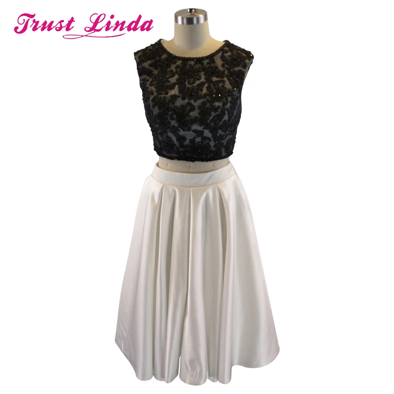 Бисероплетение сексуальный круглый вырез черный топ платье для выпускного