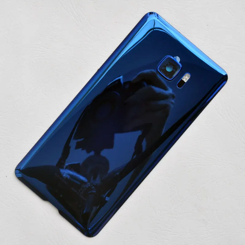 Для htc U Ultra Стекло сзади Корпус Батарея задняя крышка чехол с Камера объектив+ вспышка светильник+ логотип