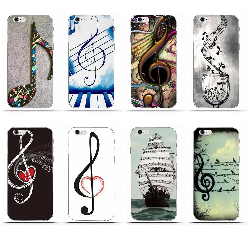 Мягкий чехол Wexoeq music notes для Huawei G7 Y6 II Y7 Xiaomi Redmi Note 2 3 5 Mi 4 4C 4I 5S 5X 6X 8 SE Pro|Бамперы| |