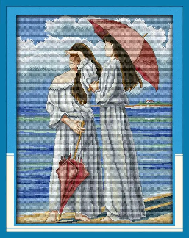 Бесплатный Набор для вышивки крестом DMC наблюдения за морем 14CT 11CT DIY рукоделие