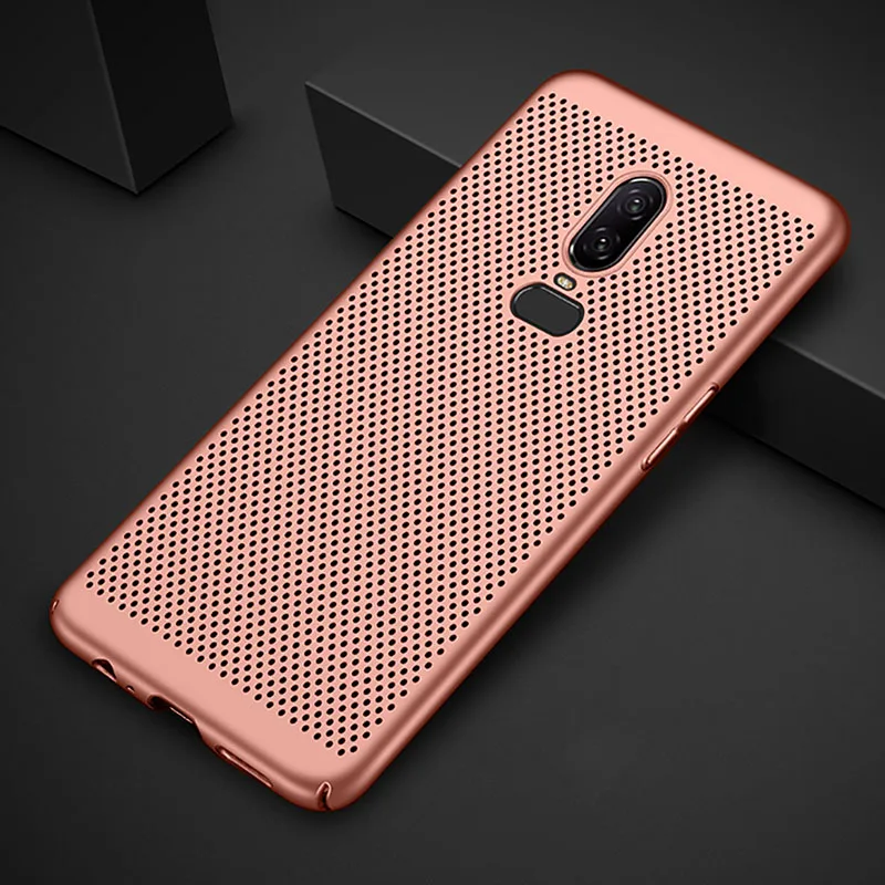 Rose Gold Vent LuckGuard Oneplus 6 чехол-накладка One Plus 6 теплоотвод Жесткий PC чехол для телефона для Oneplus 5 T five One plus 6 6T защитный B - Цвет: Rose Gold Vent