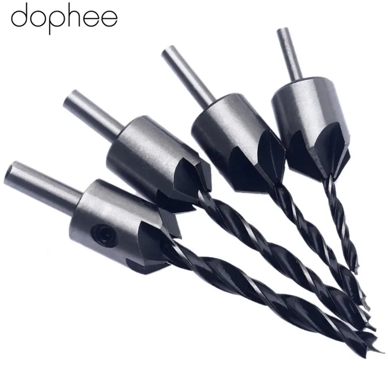 Dophee 4 шт. сверло из быстрорежущей стали инструмент для плотника стальная фреза