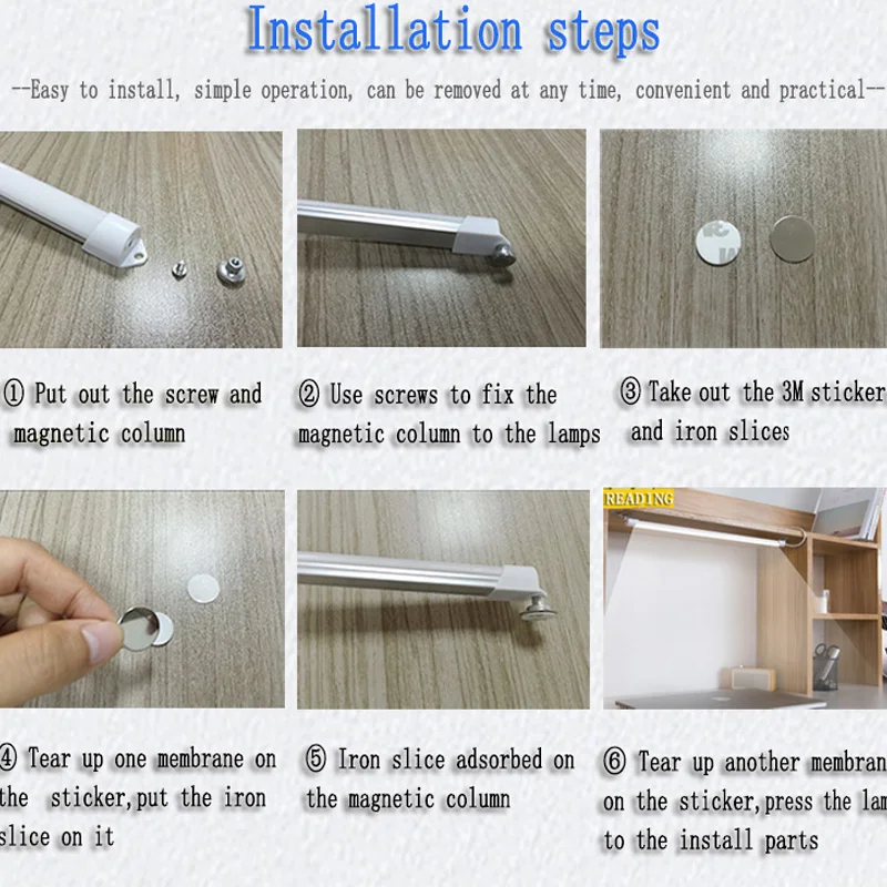 USB Powered LED Night Light DC 5V Reading Book Desk Ceiling Lamp Portable Tube Rigid Bar Strip Lights with on off Switch | Лампы и