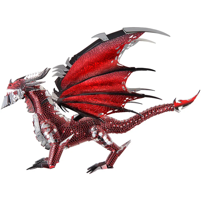 

Piececool The Black Dragon Model 3D laser cutting Jigsaw puzzle DIY Metal model Nano Puzzle Kids Educational Puzzles Toys