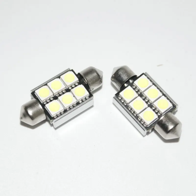 TBSTYO 36 мм 6 SMD 5050 Белый купол с фестонами CANBUS Error Free Автомобиль светодиодный