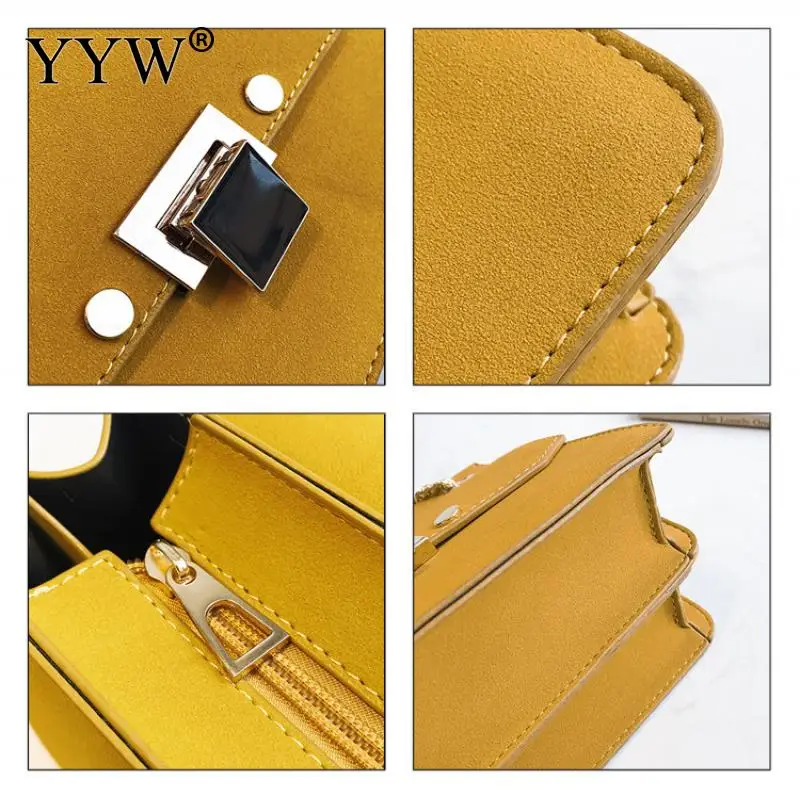 Модные желтые Для женщин мешок матовый одноцветное Цвета Mini Crossbody сумки на плечо Лидер продаж женские Искусственная кожа Bolsos Mujer черный