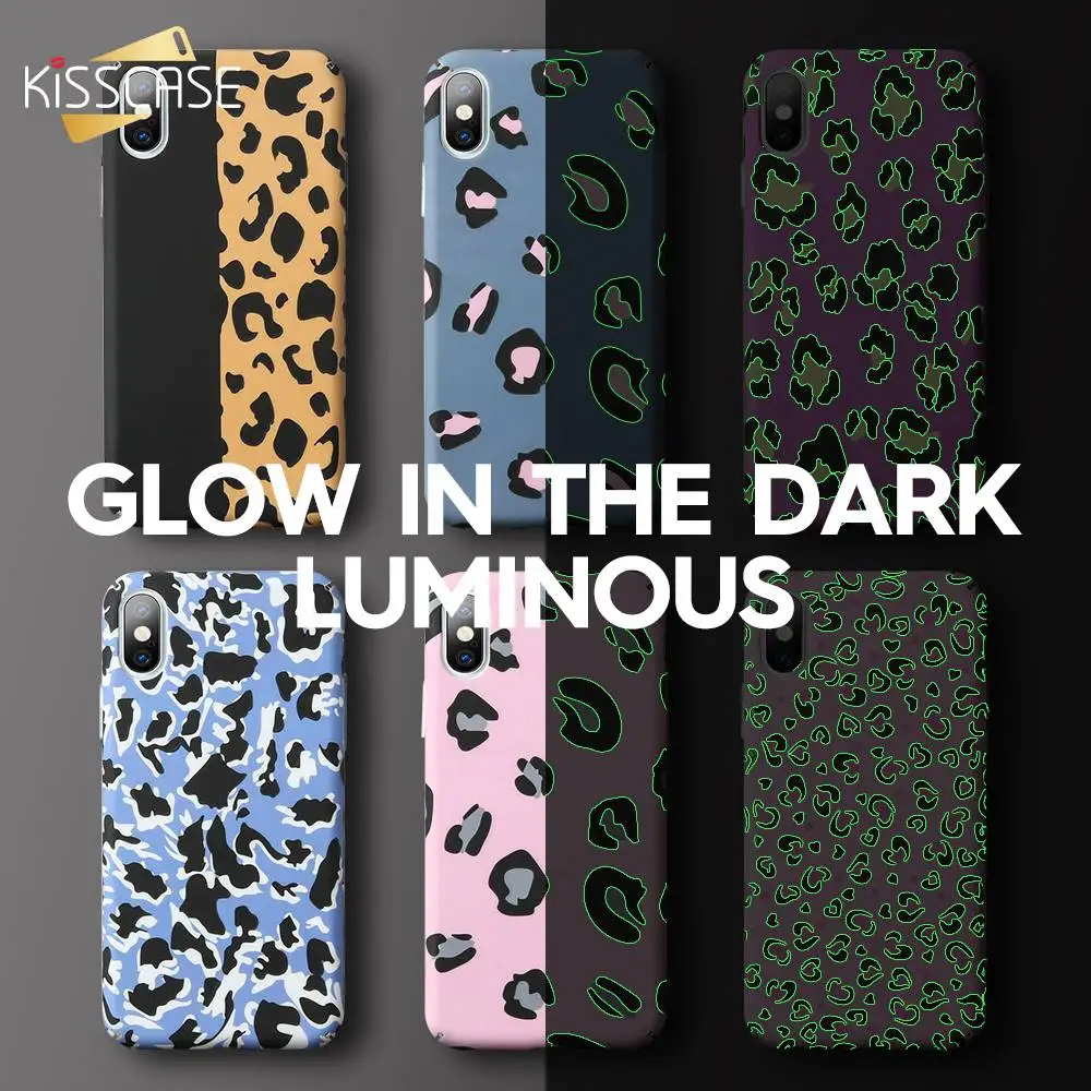 KISSCASE PC леопардовые светящиеся наклейки на воду чехол для телефона Xiaomi mi 9/Play/mi 8 Lite