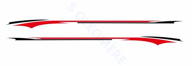 Red-black Автомобильный Стайлинг тела индивидуальные наклейки спорт огонь графика виниловая наклейка двери линии талии полосы для peugeot 308 208 - Название цвета: Red-black