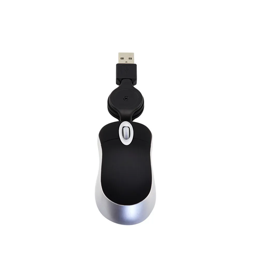 Новый проводной Мышь 3 кнопки оптическая игровая выдвижной usb-кабель