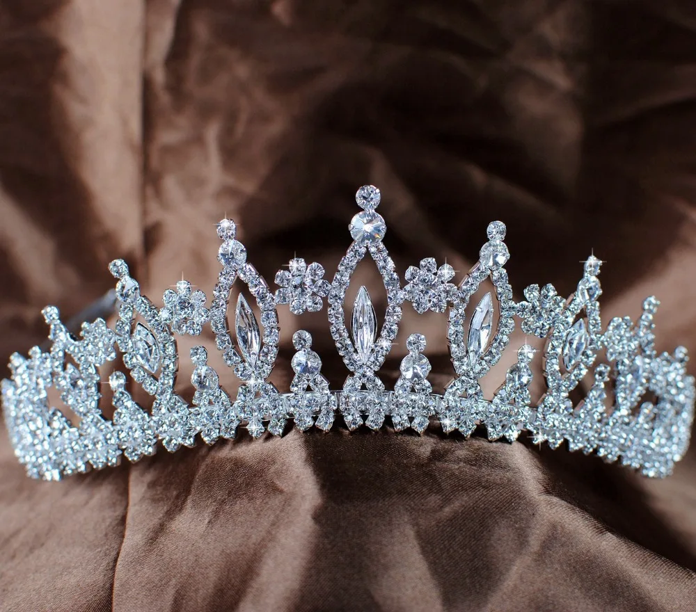 

Sparkling Vintage Tiaras Diadem Wedding Bridal Crowns Handmade Clear Austrian Rhinestones Crystal Headband Hair Accessories