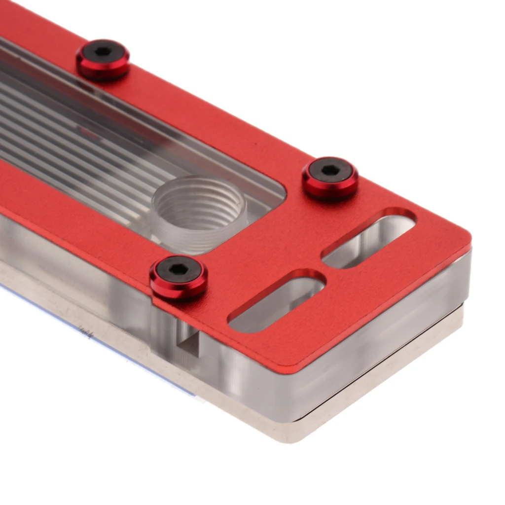 PC Water Cooling System RAM Water Cooler 4 Channels Memory Water Block Red