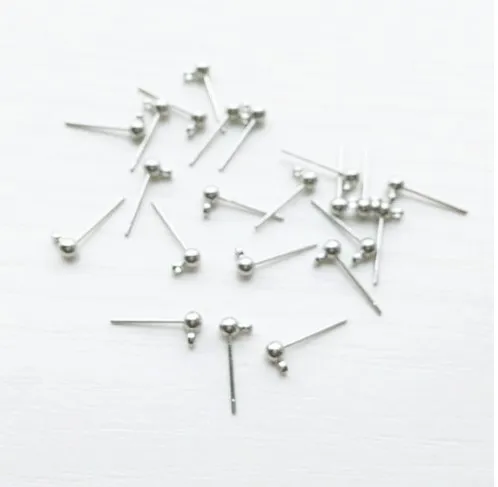Серьги гвоздики круглые из нержавеющей стали 3 мм 20 шт.|Ювелирная фурнитура и