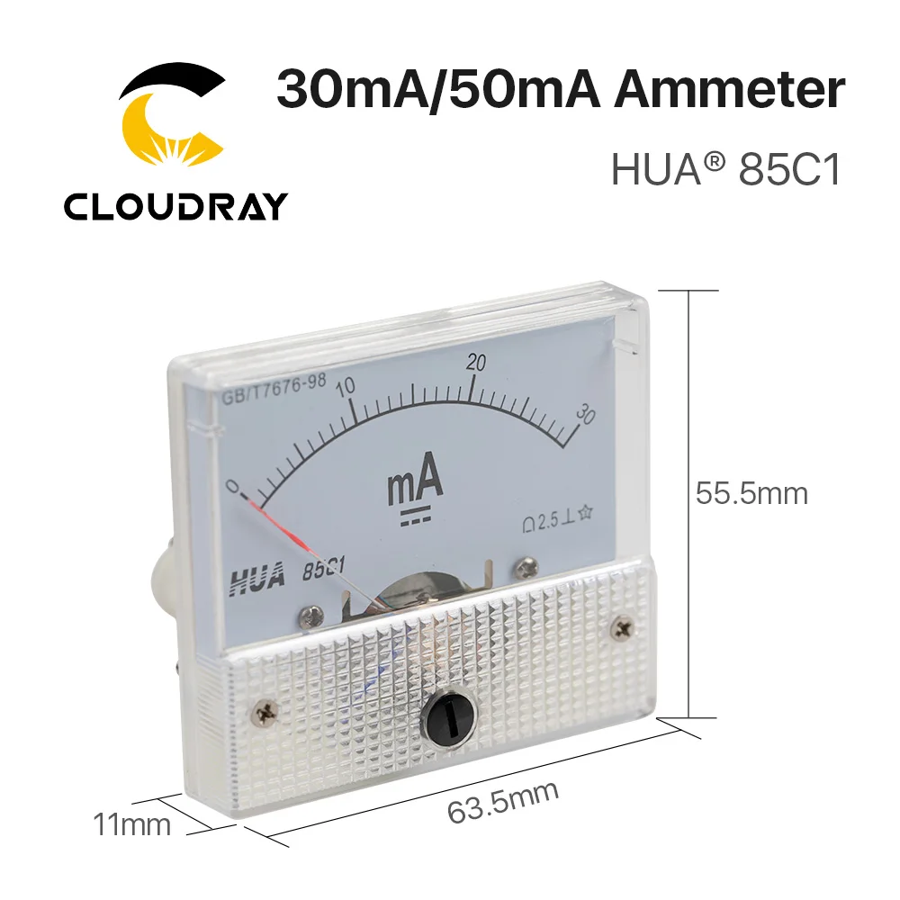 Фото Амперметр Cloudray 30 мА 50 мА HUA 85C1 DC 0-30 мА 0-50 мА №2